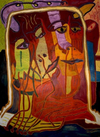 Anwar Djuliadi - Two Heads of Ladies
 200 x 150 cm
 acrylic on canvas